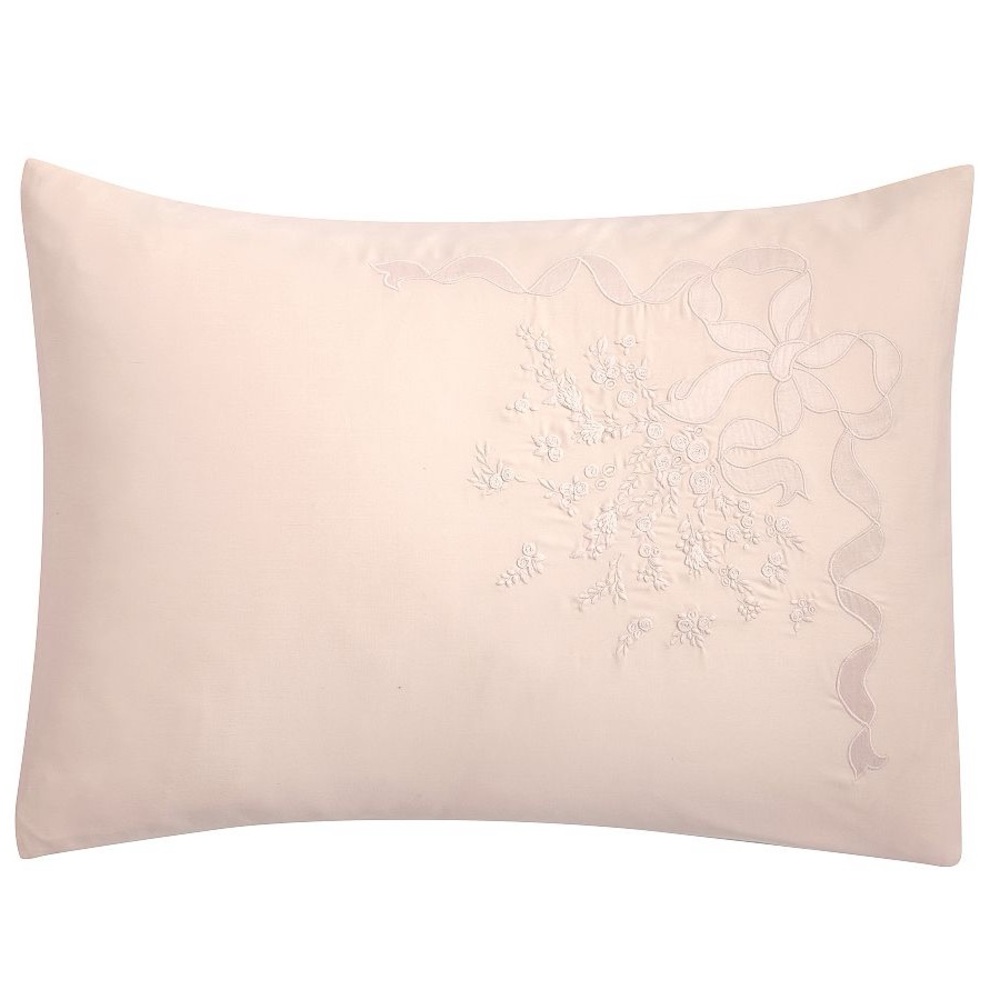 NWT LoveShackFancy Set of 2 Standard  Roccoco Bow Pink Embroidered Shams